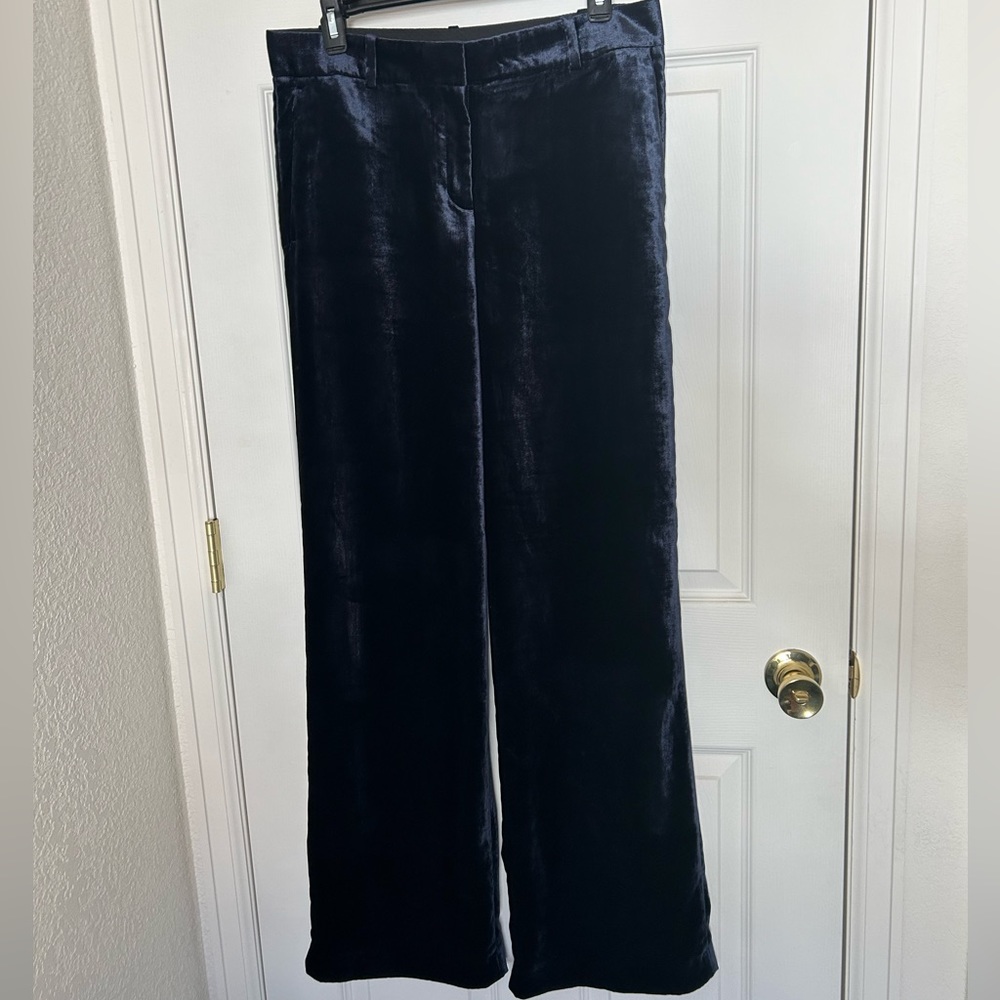 Velvet Navy Blue Flare pants. Women’s 6Tall. Ann Taylor. Never worn